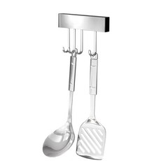 MONACO OLIVE 金屬內置烹飪工具架 4入+密封膠固定黏合劑, 混色, 1套