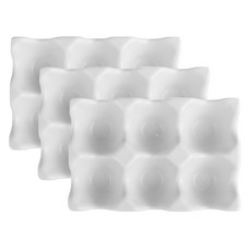 블럭마트 도자기 계란트레이 에그케이스, 화이트, 3개