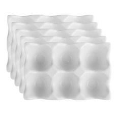 블럭마트 도자기 계란트레이 에그케이스, 화이트, 5개