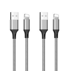 디씨네트워크 마이티 패브릭 강철케이블 아이폰 8핀 1m, 실버, 2개