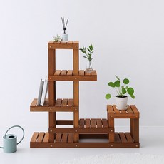 마켓비 KEMIE 원목 화분 선반 XL451, 4단