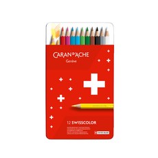 CARAN D'ACHE 瑞士卡達 Swisscolor 油性色鉛筆, 12色, 1個