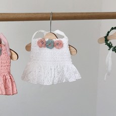 By Damsumi 花朵短版連身裙 狗狗衣服, 白色