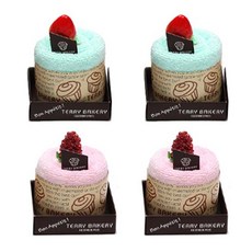TERRY BAKERY 松月毛巾 迷你慕斯蛋糕 Gori Kitchen Towel, 薄荷綠松石，草莓粉, 4個