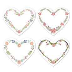 Yeondoo Aengdoo 花冠便條Mega愛心貼紙 4款 x 30張套組, 1套, 混和顏色