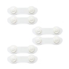 微笑眨眼造型抽屜安全鎖2入組, 白色, 3組