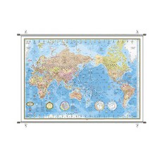 맵소프트 인테리어 벽걸이 대형 코팅 족자형 세계지도 블루 210-BH 2m 10cm x 1m 50cm, 1번_블루 세계지도 대형 코팅족자형 210-BH