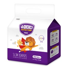 슈퍼대디 울트라씬 밴드형기저귀 아동용, 중형(M), 34매