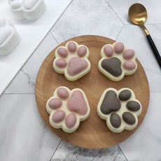 K DIY貓腳掌形狀香薰矽膠模具 C, 混色