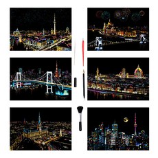 yuelu Scratchbook B1 繪畫 DIY 6件套, 混色