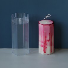 八角形簡約基本款香氛蠟燭壓克力模具 M號, 混色