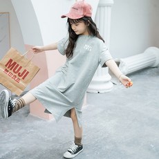 Angel Eye 女童用 WHAT 側開衩長版連身裙