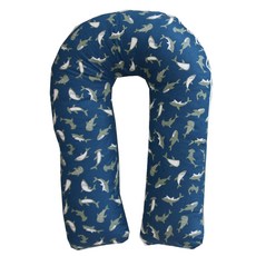 鯊魚兒童U型身體抱枕套, 海軍藍