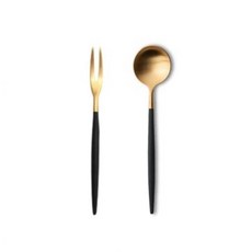 Cutipol Goa 黑金茶具 2 件套, 2入, 茶匙+東方叉子