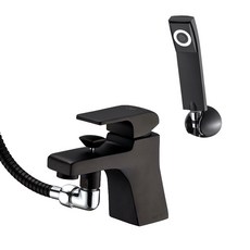 Dain ENG 單孔臉盆淋浴兩用水龍頭套組 真實黑 DL407, 1個