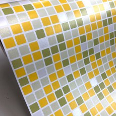 珠光瓷磚花紋彩色貼紙 WPC-005 2入, 珠光瓷磚黃色