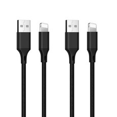 디씨네트워크 마이티 패브릭 라이트닝 8핀 고속충전 아이폰 케이블 1m, 블랙, 2개