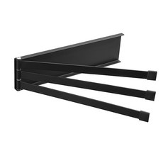 MONACO OLIVE 折疊式3層毛巾架+密封固定膠組, 晾衣架（黑色）, 1套