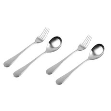 不鏽鋼兒童湯匙叉子組, 單色, 2組