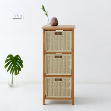 MARKET B Alota 折疊籃層架組 藤編 WP3008, 自然色, 1個