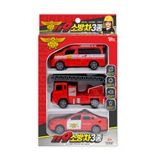 씽크 119 소방차 3종 장난감, 레드, 1개