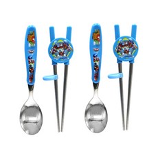 LE BARN 衝鋒戰士7雙手用學習筷+湯匙組, 混色, 2組, 湯匙+筷子