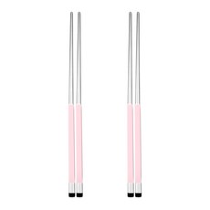 Bogen 韓國製方形雙色緞面筷子, 粉紅色, 筷子2入