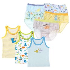 MRKIDS 男孩童服飾組 恐龍朋友背心 3入+恐龍朋友3角褲 5入