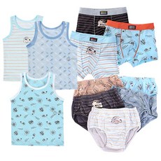 MRKIDS 男孩童飛機印花背心 3入+四角內褲 3入+三角內褲 5入