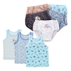 MRKIDS 男孩童飛機印花背心 3入+三角內褲 5入