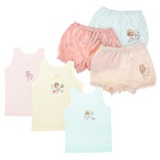 MRKIDS 女孩童衛生衣褲組 背心 3入+平口短褲 3入