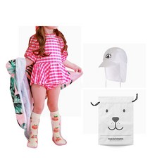 GOING KIDS 童款連身泳裝+防曬帽+防水收納袋組