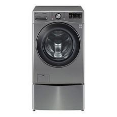 LG전자 트롬 트윈워시 드럼 세탁기 21kg 방문설치, F21VDDM, 모던스테인리스