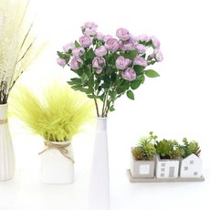 Dau E&J人造花 迷你玫瑰枝 3入, 紫色的