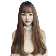 VV GABAL 女性長波浪全頂假髮 Longings, 牛奶棕, 1個