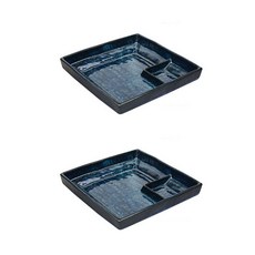 LEBENKUCHEN Natural Color方形生魚片盤, 深藍色, 2個