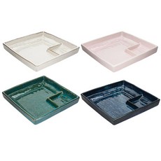 LeBENKUCHEN Aika Natural Color Square分享生魚片4件套, 米色、粉色、綠色、海軍藍, 1套