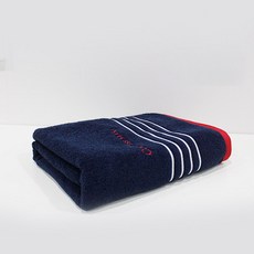 Songwol 松月 30支棉紗條紋浴巾 420g, 海軍, 1個