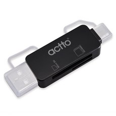 엑토 마이크로 SD OTG 앤 PC 카드리더기, OTG-07, 블랙