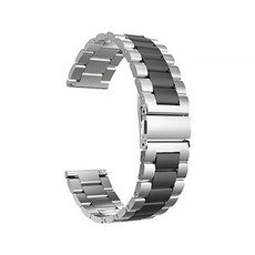 비쉐르 투톤 엑설런트 갤럭시워치 42mm 메탈 밴드 스트랩 20mm, 블랙실버, 1개