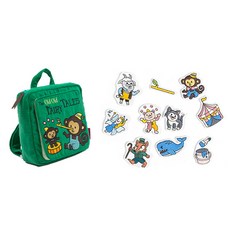 CARRI EIGHT 防走失背包+魔鬼氈貼布胸章 10款, 青綠色