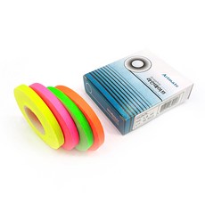 Artmate Line Tape 熒光 3mm 4 件套, 黃色, 綠色, 橙色, 粉色, 1套