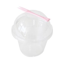 透明圓頂馬芬杯 小 100入+迷你叉子 100入, 1套