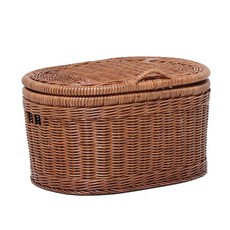 藤編附蓋藤籃 F502-2 38 x 27 x 22 cm, 1個, 單一顏色