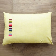 蝴蝶手藝棉花亞麻7支防水大型坐墊, 檸檬