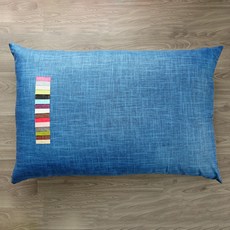 蝴蝶手藝棉花亞麻7支防水大型坐墊, 藍色