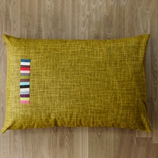 蝴蝶手藝棉花亞麻7支防水大型坐墊, 卡其色