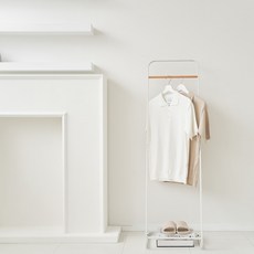 mono flat 內部纖薄L型支架衣架, 白+木