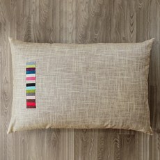 蝴蝶手藝棉花亞麻7支防水大型坐墊, 牛仔米色