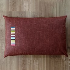 蝴蝶手藝棉花亞麻7支防水大型坐墊, 棕紅色